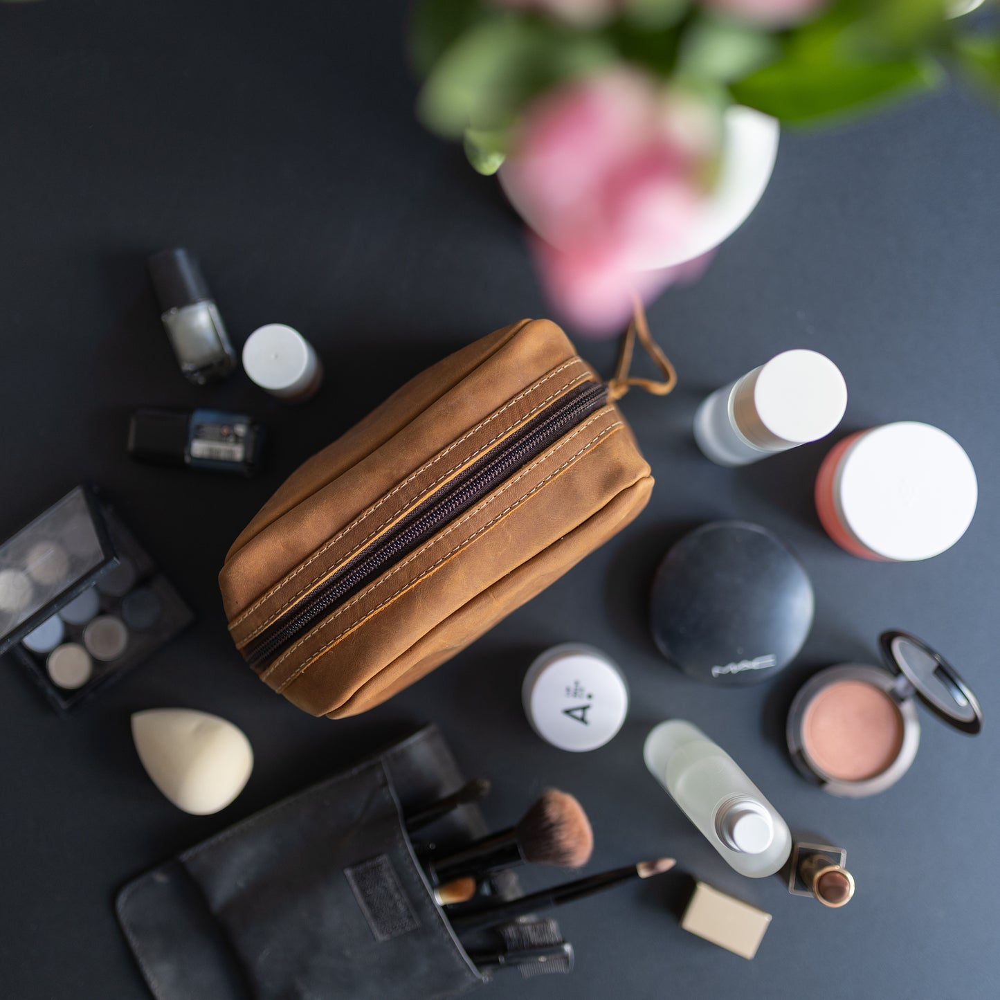 Trousse en cuir