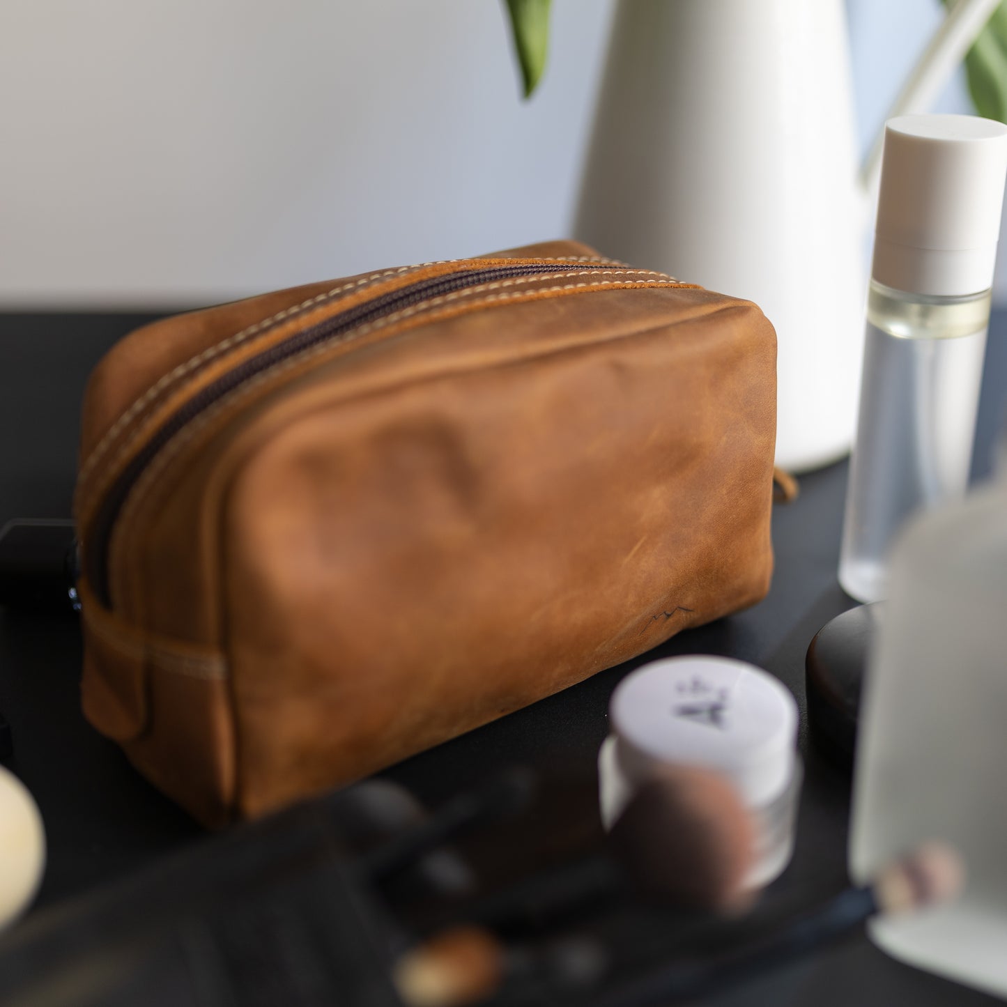 Trousse en cuir
