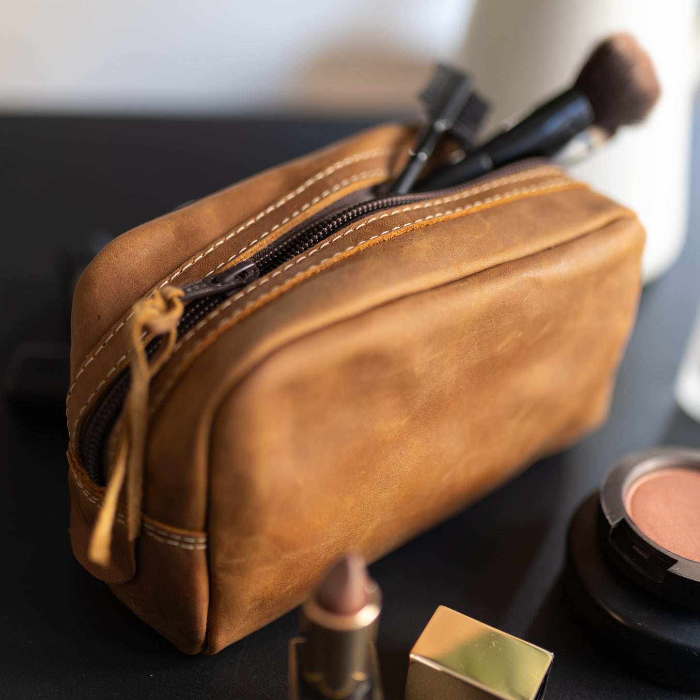 Trousse en cuir