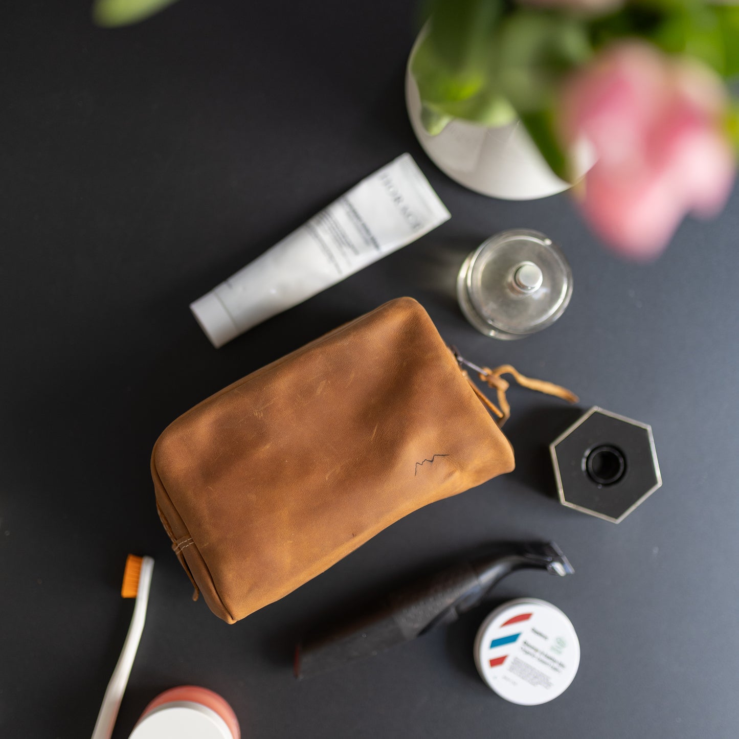 Trousse en cuir