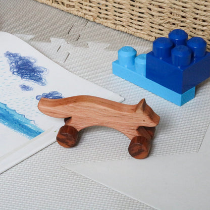 Little fox on wheels